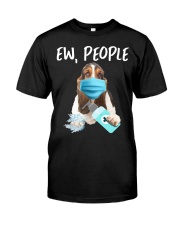 Ew People Dog Wearing A Face Mask Basset Hound Premium Fit Mens Tee tile