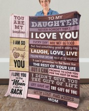 Never Forget That I Love You Mom To Daughter Fleece Blanket - 50" x 60" aos-coral-fleece-blanket-50x60-lifestyle-front-02a