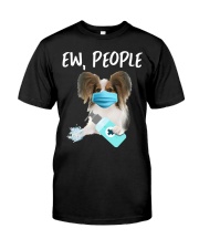 Ew People Dog Wearing A Face Mask Papillon Premium Fit Mens Tee tile