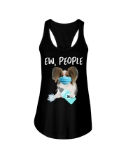 Ew People Dog Wearing A Face Mask Papillon Ladies Flowy Tank tile