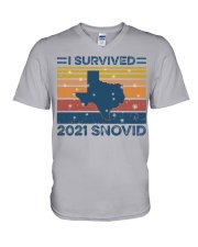 I Survived 2021 Snovid V-Neck T-Shirt tile