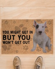 Bull You Might Get In But You Won't Get Out Doormat 22.5" x 15" aos-doormat-22-5x15-lifestyle-front-02