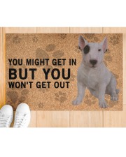 Bull You Might Get In But You Won't Get Out Doormat 22.5" x 15" aos-doormat-22-5x15-lifestyle-front-03