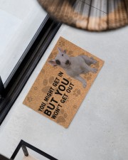 Bull You Might Get In But You Won't Get Out Doormat 22.5" x 15" aos-doormat-22-5x15-lifestyle-front-08