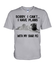 I Have Plans With My Dog Shar Pei V-Neck T-Shirt tile