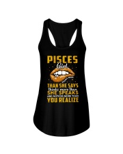 Zodiac Pisces Girl Knows More Than She Says Ladies Flowy Tank tile