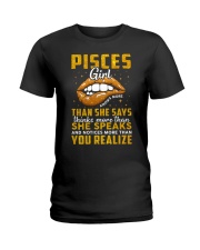 Zodiac Pisces Girl Knows More Than She Says Ladies T-Shirt tile