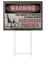 Dobermann dog this property is protected 24x18 Yard Sign front