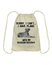 I have plans with my dog Rhodesian Ridgeback Drawstring Bag tile