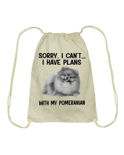 I have plans with my dog Pomeranian Drawstring Bag tile