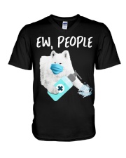 Ew People Dog Wearing A Face Mask Samoyed V-Neck T-Shirt tile