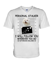 Personal Stalker Coton de Tulear V-Neck T-Shirt tile