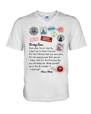 Even When I'm Not Close By Mom To Son V-Neck T-Shirt tile
