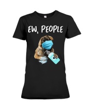 Ew People Dog Wearing A Face Mask Leonberger Premium Fit Ladies Tee tile