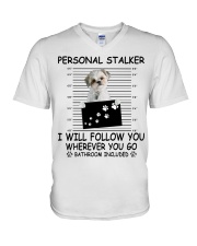 Personal Stalker ShihTzu V-Neck T-Shirt tile