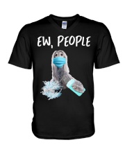 Ew People Dog Wearing A Face Mask Afghan Hound V-Neck T-Shirt tile