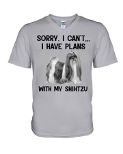 I have plans with my dog ShihTzu V-Neck T-Shirt tile