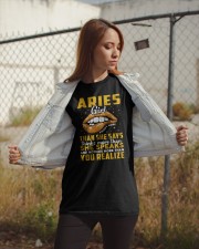 Zodiac Aries Girl Knows More Than She Says Classic T-Shirt apparel-classic-tshirt-lifestyle-07