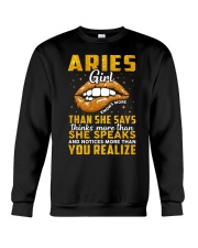 Zodiac Aries Girl Knows More Than She Says Crewneck Sweatshirt tile