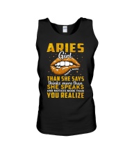 Zodiac Aries Girl Knows More Than She Says Unisex Tank tile