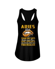 Zodiac Aries Girl Knows More Than She Says Ladies Flowy Tank tile