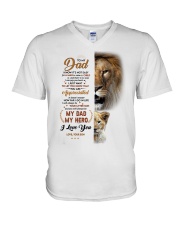 I Know It's Not Easy For A Man Raise Child To Dad V-Neck T-Shirt tile