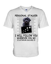 Personal Stalker Schnoodle V-Neck T-Shirt tile