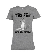 I have plans with my dog Basenji Premium Fit Ladies Tee tile