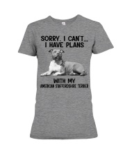 I have plans with my dog American Staffordshire Premium Fit Ladies Tee tile