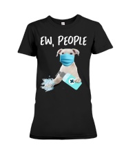 Ew People Dog Wearing American Bulldog Premium Fit Ladies Tee tile