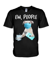 Ew People Dog Wearing American Bulldog V-Neck T-Shirt tile