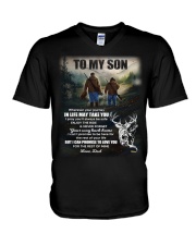 Wherever Your Journey In Life - Deer Dad To Son V-Neck T-Shirt tile