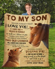 Never Forget That I Love You Lion Mom To Son Fleece Blanket - 50" x 60" aos-coral-fleece-blanket-50x60-lifestyle-front-01a