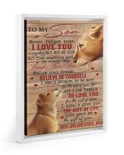 Never Forget That I Love U Lion Mom To Son Floating Framed Canvas Prints White tile