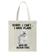 I have plans with my dog Bichon Frise Tote Bag tile