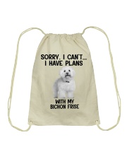 I have plans with my dog Bichon Frise Drawstring Bag tile