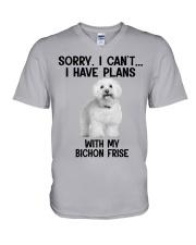 I have plans with my dog Bichon Frise V-Neck T-Shirt tile