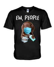 Ew People Dachshund V-Neck T-Shirt tile