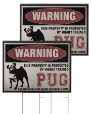 PUG dog this property is protected 24x18 Yard Sign aos-yard-sign-24x18-ghosted-front-03
