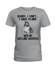 I have plans with my dog Shetland Sheepdog Ladies T-Shirt tile