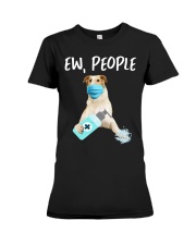 Ew People Dog Wearing A Face Mask Borzoi Premium Fit Ladies Tee tile