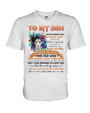 Never Forget That I Love You Lion Dad To Son V-Neck T-Shirt tile