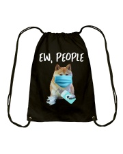 Ew People Dog Wearing A Face Mask akita Drawstring Bag tile
