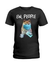 Ew People Dog Wearing A Face Mask akita Ladies T-Shirt tile