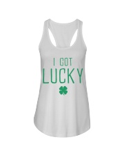 I Got Pregnant Lucky Ladies Flowy Tank tile