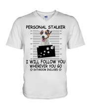 Personal Stalker Jack Russell Terrier V-Neck T-Shirt tile