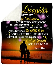Never Forget That Daddy Loves You To Daughter Sherpa Fleece Blanket tile