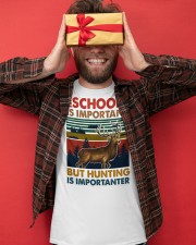 School Is Important But Hunting Is Importanter Classic T-Shirt apparel-classic-tshirt-lifestyle-front-80
