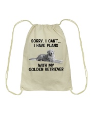 I have plans with my dog Golden Retriever Drawstring Bag tile