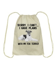 I have plans with my dog Fox Terrier Drawstring Bag tile